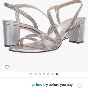 Naturalizer Women’s Vanessa Heeled Sandal in Silver, size 7.5 wide